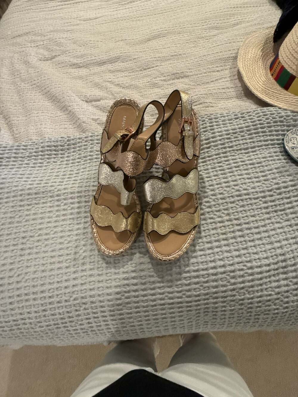 Marc Fisher Karida Multicolor Metallic Wedge Espadrille Sandals